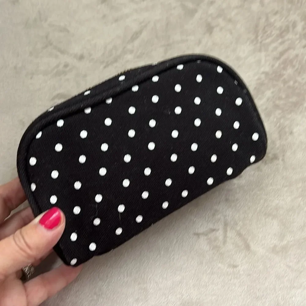 *Kate Spade* Small Canvas Polka Dot Cosmetic Pouch EUC